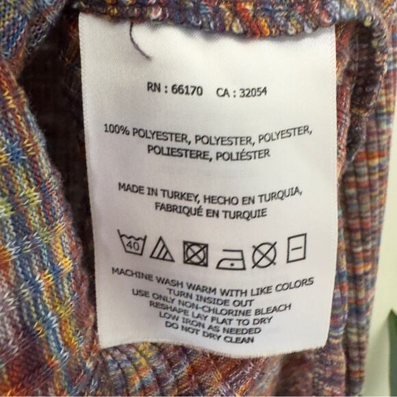 Anthropologie Akemi + Kin Rainbow Multicolor Knit Top long bell sleeves ribbed S - Picture 10 of 11